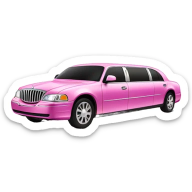 Pink limousine with sparkles  sticker
