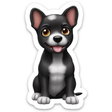 Perro chiquito negro  sticker