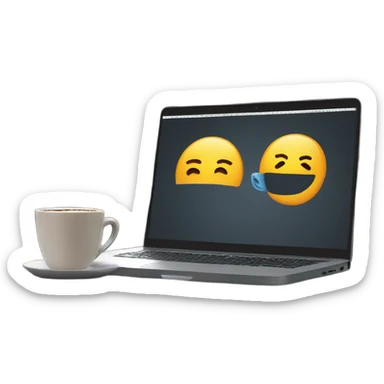 Coffee shop computer sticker