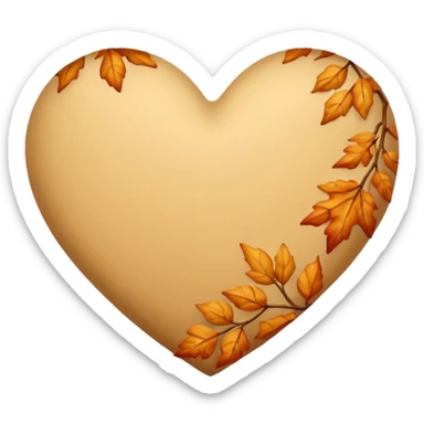 Beige Autumn heart sticker