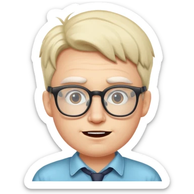 nerd and zany face sticker