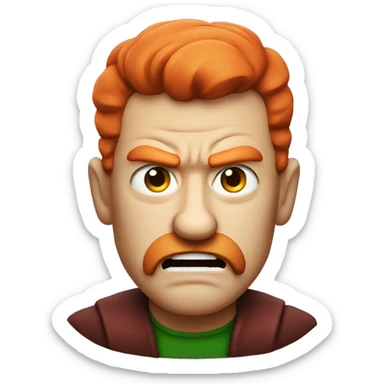 red irish angry man  sticker