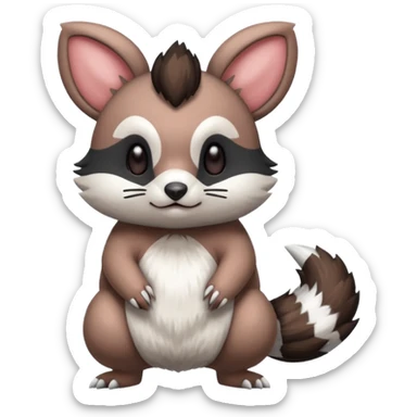 Teddiursa-Minccino-Furret-Obstagoon-fusion  sticker