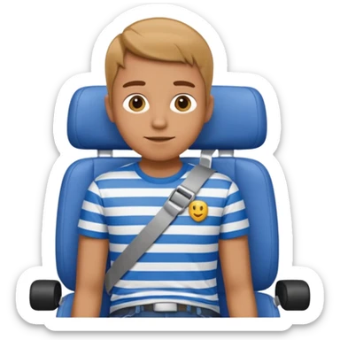 seatbelt on a blue and white striped t shirts from top and down sticker