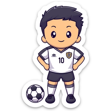 Boy wearing a soccer suit sticker