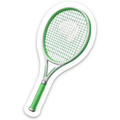 white and green (more white) glass crystal tennis racket sticker