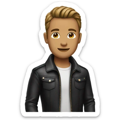 stylish male in leather jacket sticker