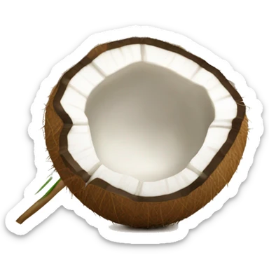 Coconut with straw for coconut water sticker