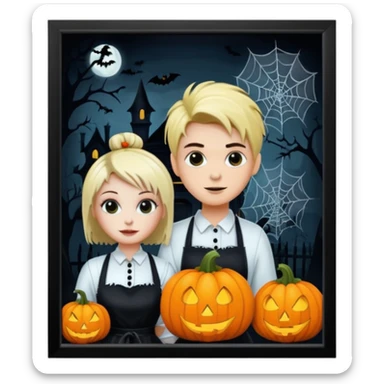 halloween hairdresser saloon sticker