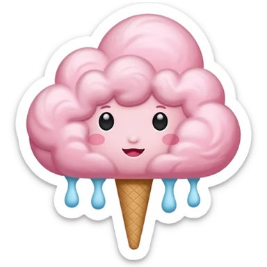 pink cloud simple sticker