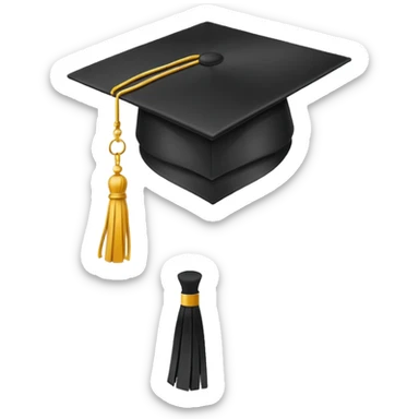 Graduation cap tossed in air sticker