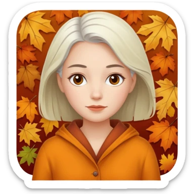 Falla adulta, no capelli bianchi e no vecchia con il pigiama sticker