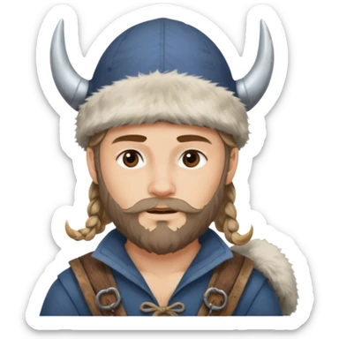Young viking sailor on ship deck sticker