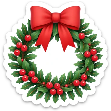 Christmas wreath sticker