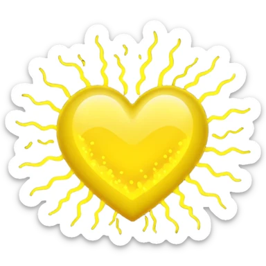 yellow heart pulsating with yellow energy particles sticker