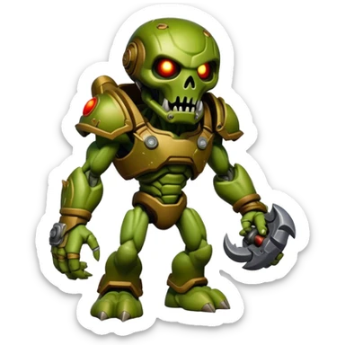 3D, cinematic ultra detailed 32k HD Doom srhoom in pvz 1, brought to life with stunning visual details, each lash, eye, and hair is shown in stunning detail, rich textures, visually rich, so lifelike that it feels like it could leap off the page at any moment sticker