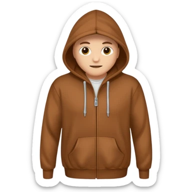 A brown hoodie no human and no zipper sticker