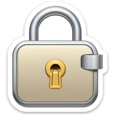 flat white locked lock icon sticker