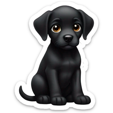Baby dog black puppy sticker