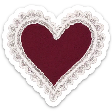 burgundy\ lace heart sticker