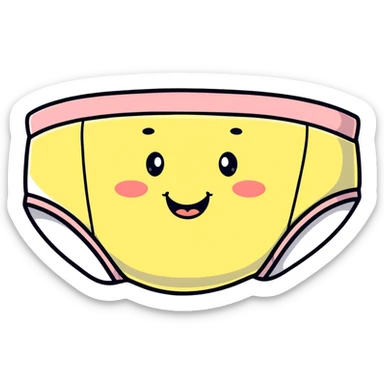 cute cartoon underwear with happy face sticker