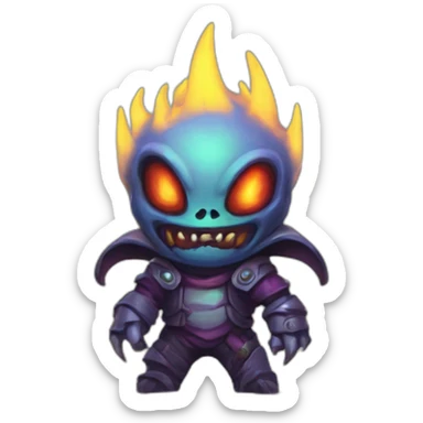 alien demon scifi roguelike rpg style inspired by slay thee spire sticker