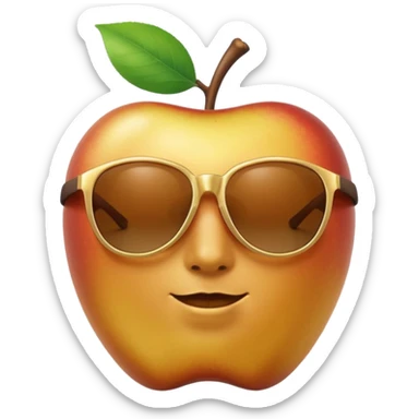 faceless golden apple with sunglasses sticker
