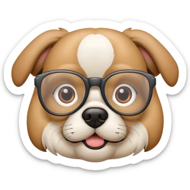 Dog with glasses sticker