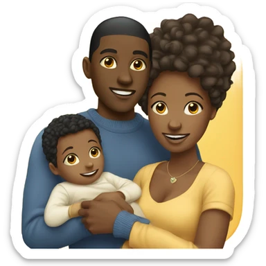Young black couple with baby  sticker
