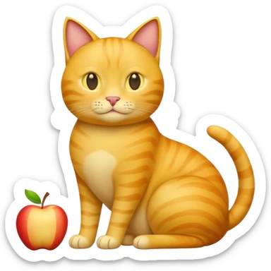 full body yellow cat loafed, with default apple man emoji as a head  sticker