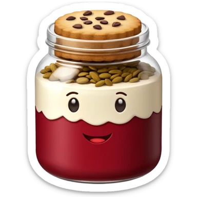 Haz un emoji de un tarro de galletas Red Velvet con pepitas de chocolate blanco sticker