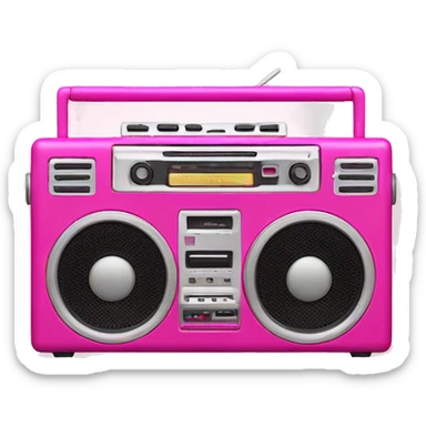Pink boombox radio sticker