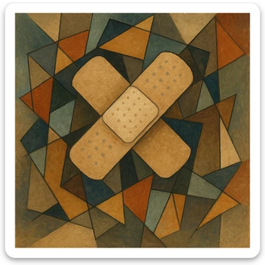 bandage, cubist abstraction style, geometric shapes sticker