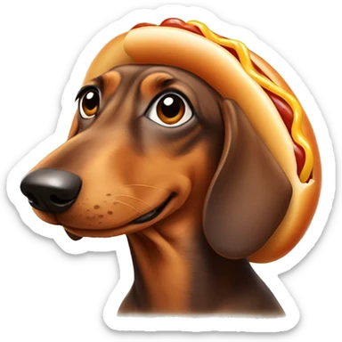 Daschund hot dog bun sticker