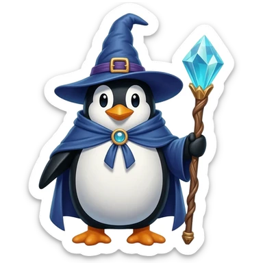 Penguin Wizard sticker
