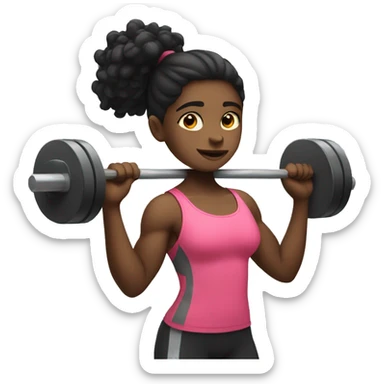 Girl do weightlifting  sticker