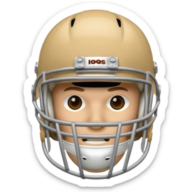 College football player helmet in light tan color  sticker