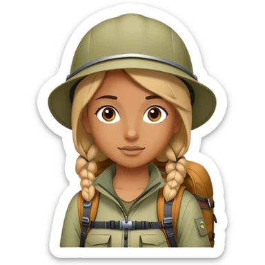 Girl goes trekking sticker
