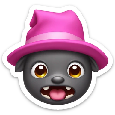 Bat with pink hat sticker