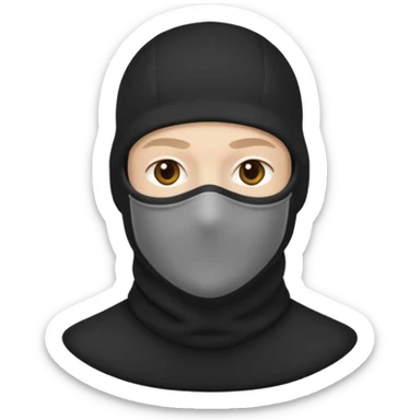 Chico blanco con pasamontañas sticker