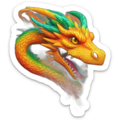Dragon face colorful trippy sticker