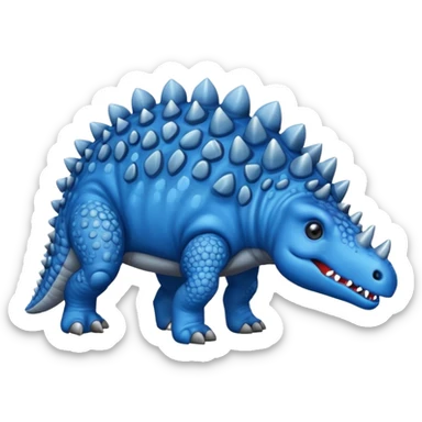 As un emoji de el dinosaurios ANQUILOSAURIO de perfil en color azul que sea bebe y tenga un efecto mas animado que sea mas animado y sin tantos picos pero que sea ANQUILOSAURIOno se parese a un ANQUILOSAURIO  sticker
