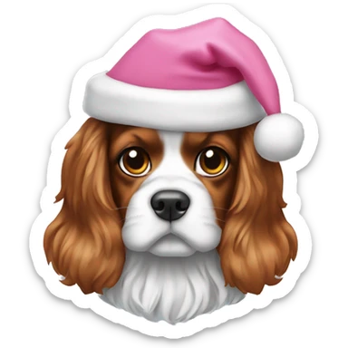 ruby king charles pink santa hat sticker