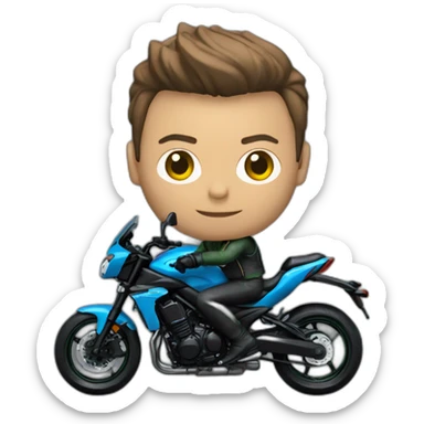Un homme sur une Kawasaki Z800 sticker