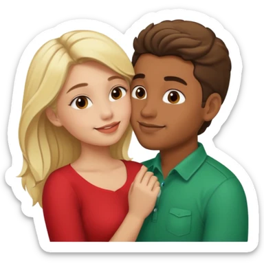 Cute Mexican guy kissing blonde girl sticker