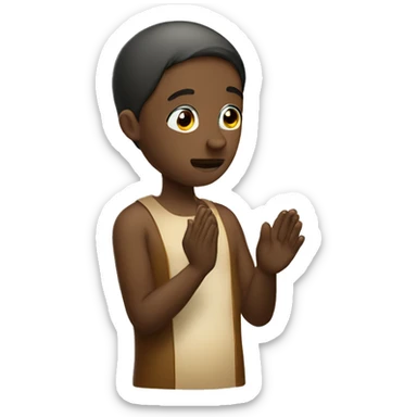 Begging Requesting while praying with hands sticker