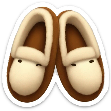 Slippers that are brown and fuzzy sticker