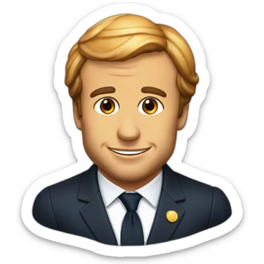 A croissant with the face of Emmanuel Macron sticker
