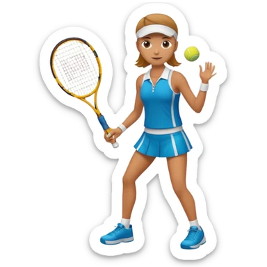 High resolution full body of a tennis player with just a one racket  sticker