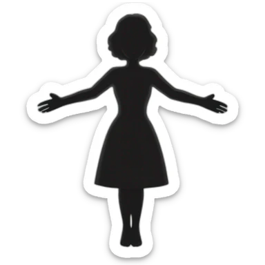 eerie shadow of a woman with outstretched arms arms  sticker